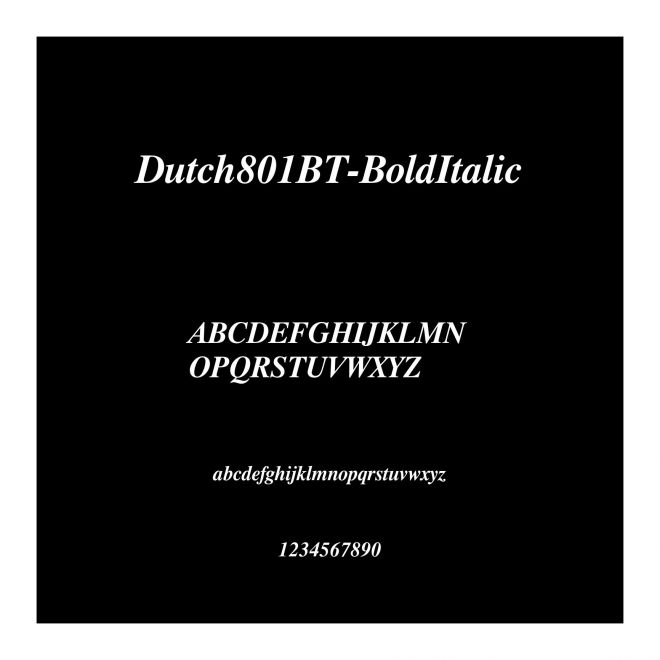 Dutch801BT-BoldItalic