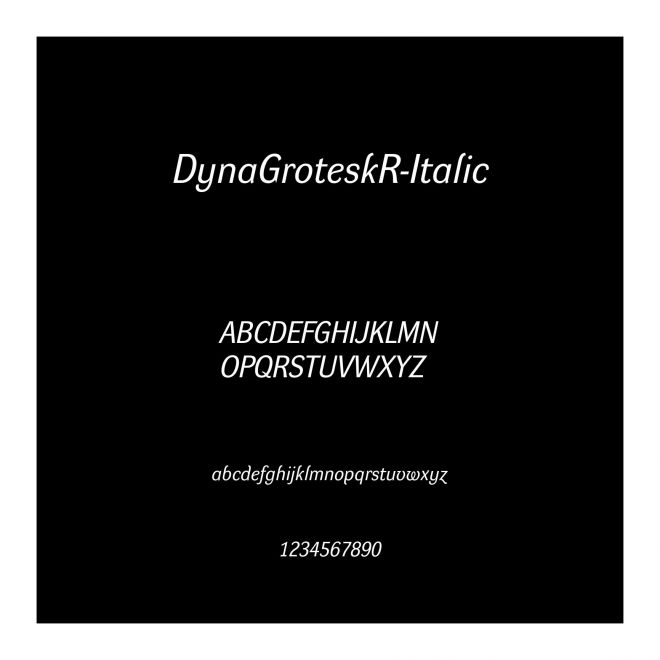 DynaGroteskR-Italic
