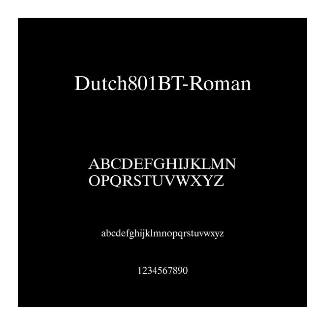 Dutch801BT-Roman