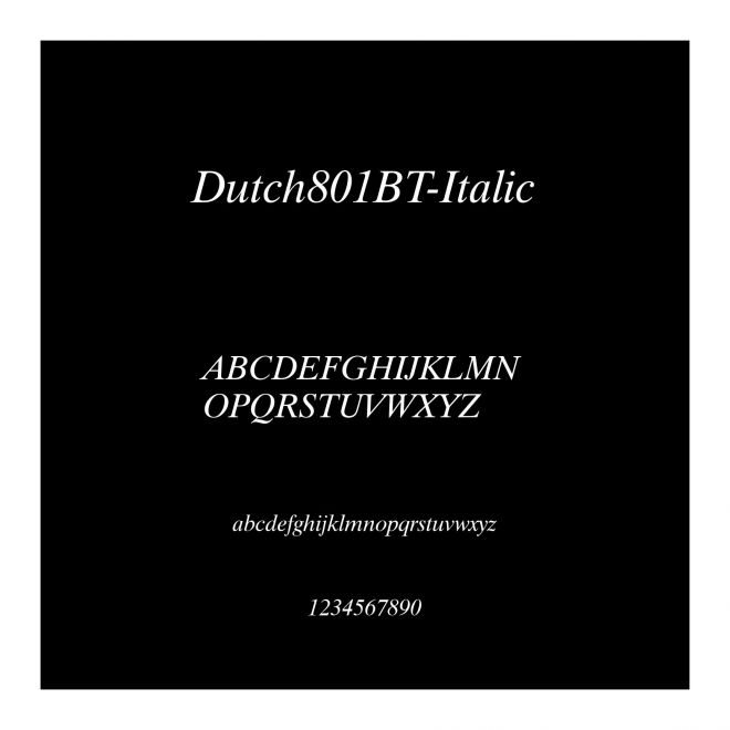 Dutch801BT-Italic