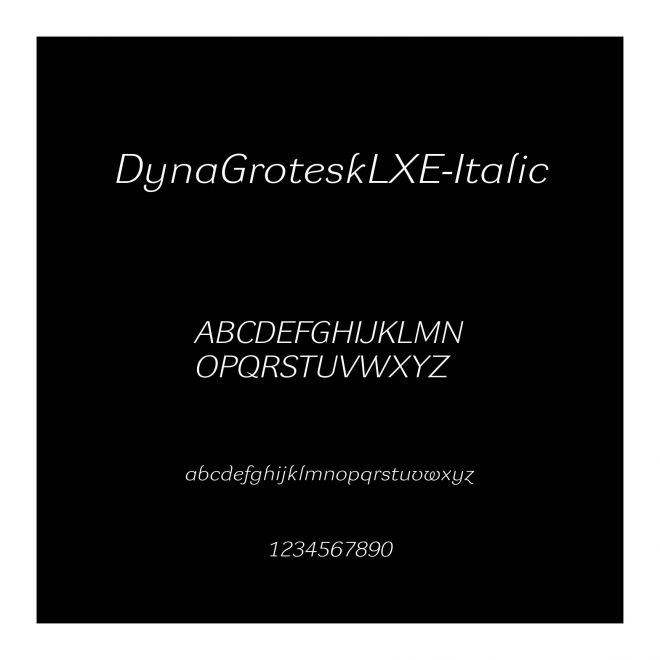 DynaGroteskLXE-Italic
