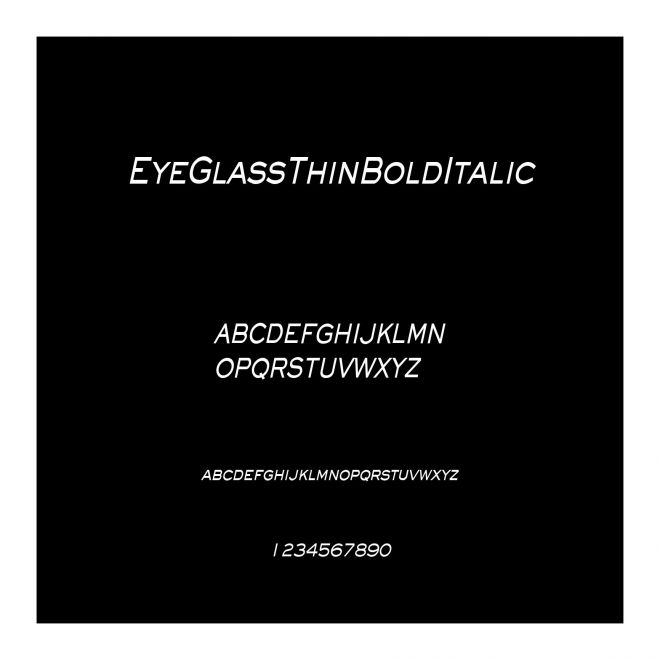 EyeGlassThinBoldItalic