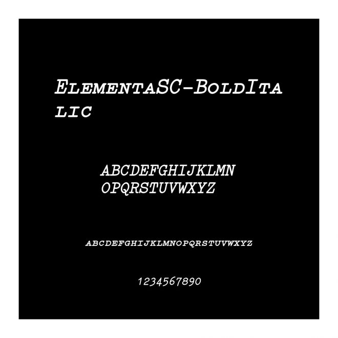 ElementaSC-BoldItalic
