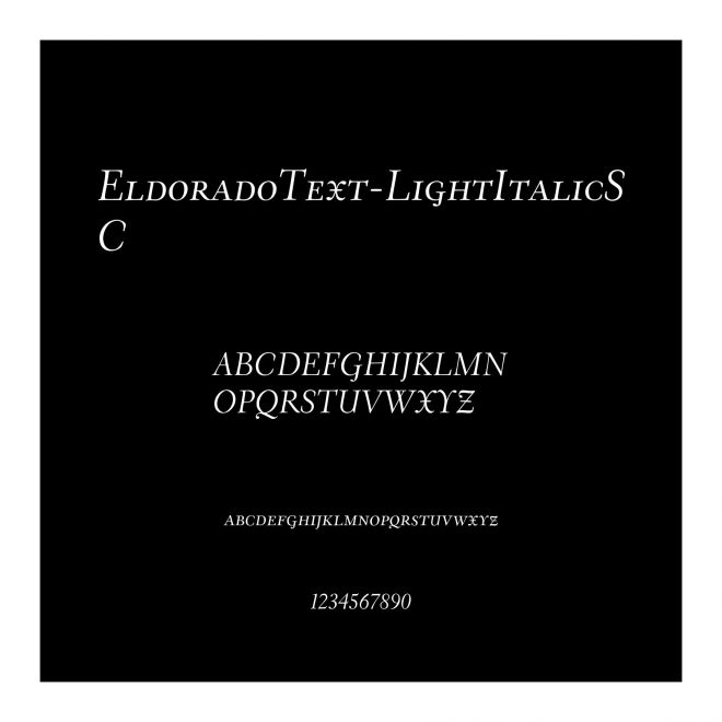 EldoradoText-LightItalicSC