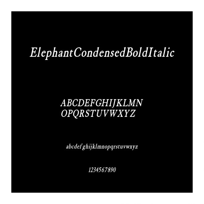 ElephantCondensedBoldItalic