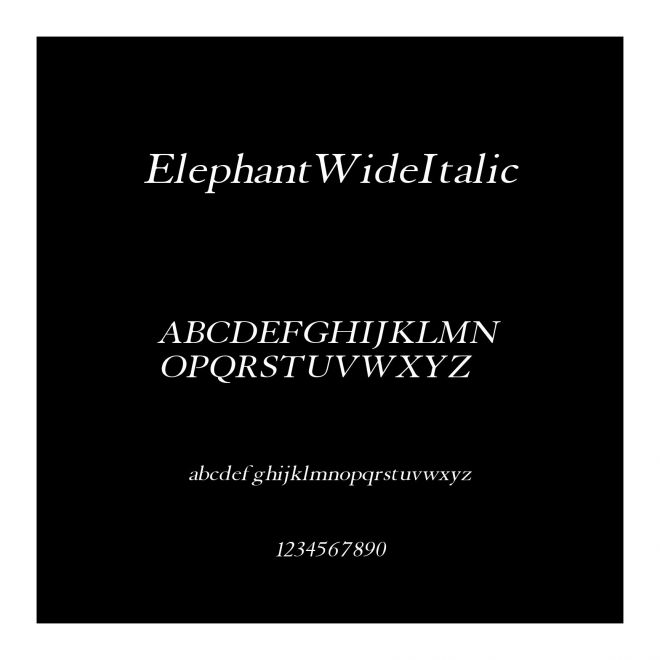 ElephantWideItalic