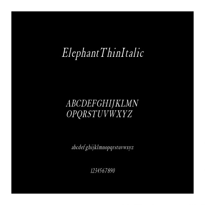 ElephantThinItalic