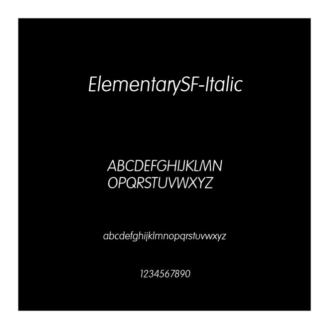 ElementarySF-Italic