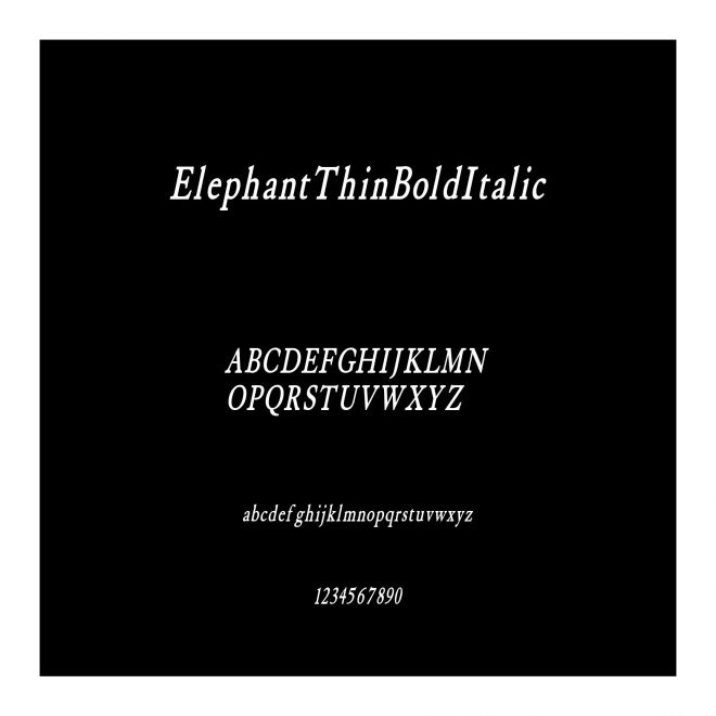 ElephantThinBoldItalic