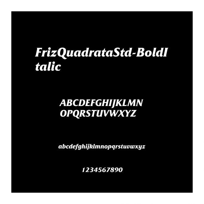 FrizQuadrataStd-BoldItalic