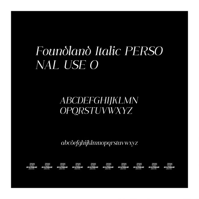 Foundland Italic PERSONAL USE O