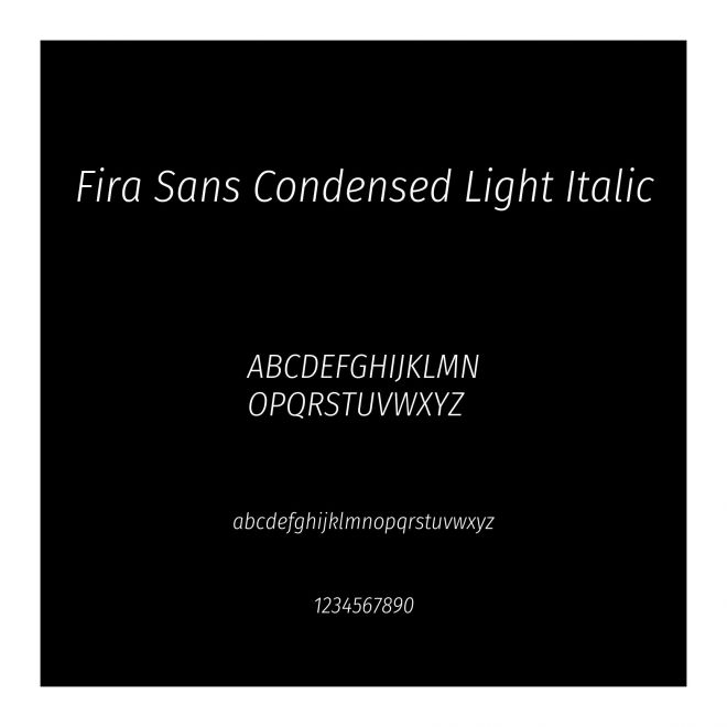 Fira Sans Condensed Light Italic