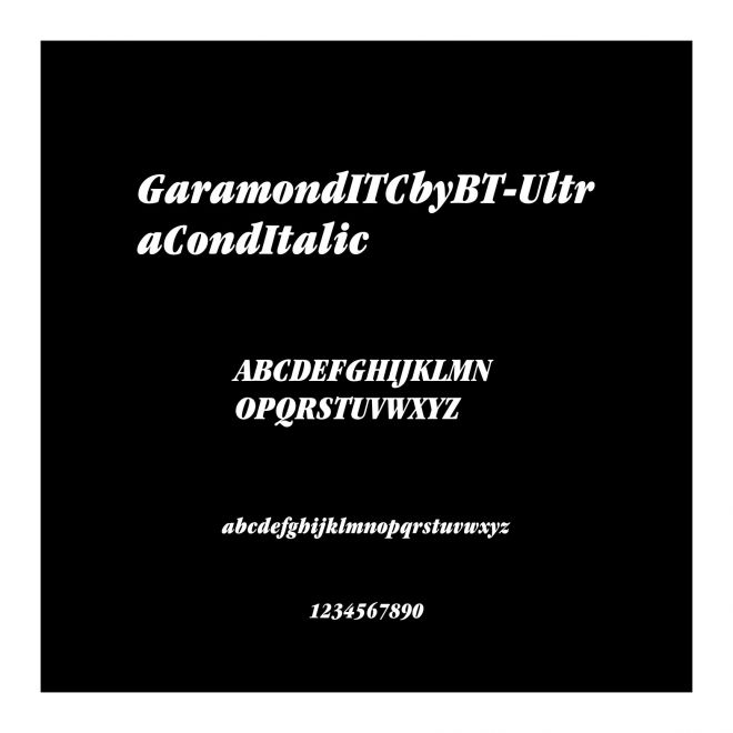 GaramondITCbyBT-UltraCondItalic