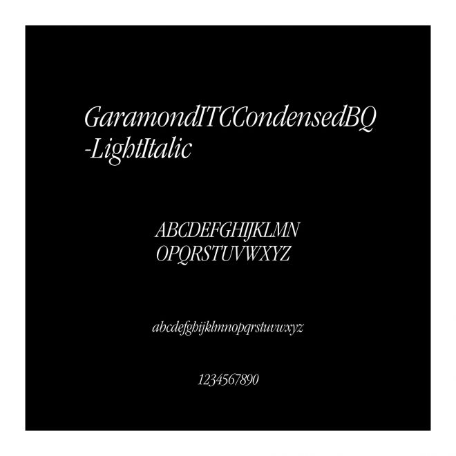 GaramondITCCondensedBQ-LightItalic