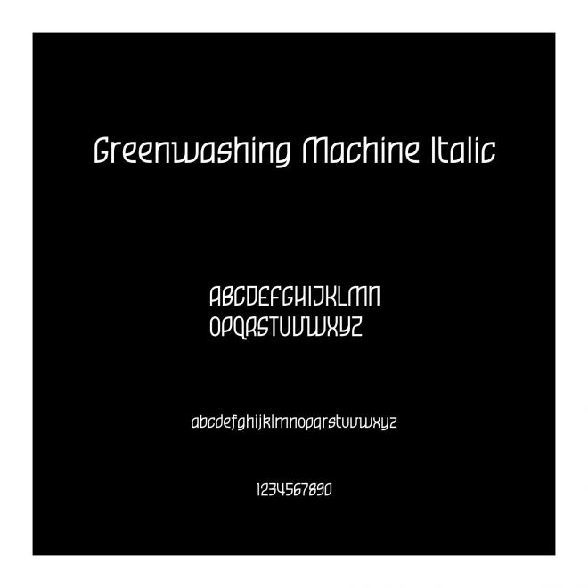 Greenwashing Machine Italic