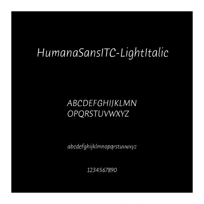 HumanaSansITC-LightItalic