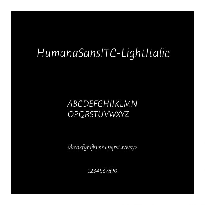 HumanaSansITC-LightItalic