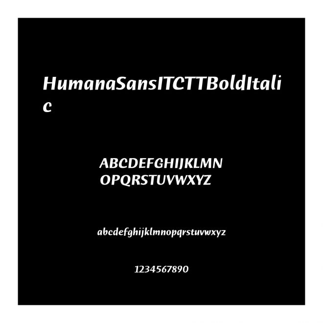 HumanaSansITCTTBoldItalic
