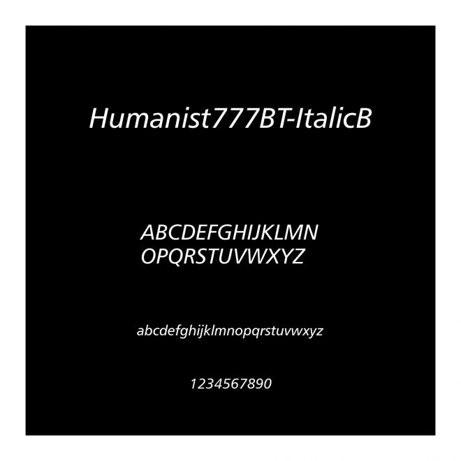 Humanist777BT-ItalicB