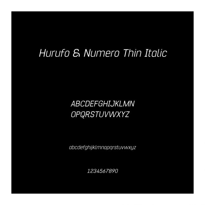 Hurufo & Numero Thin Italic