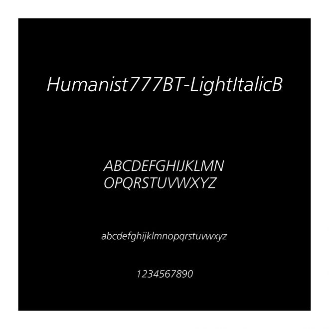 Humanist777BT-LightItalicB