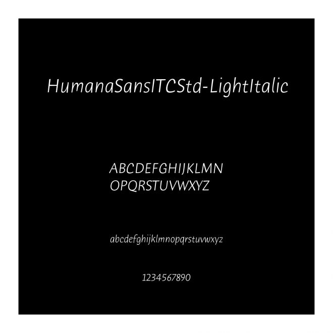 HumanaSansITCStd-LightItalic