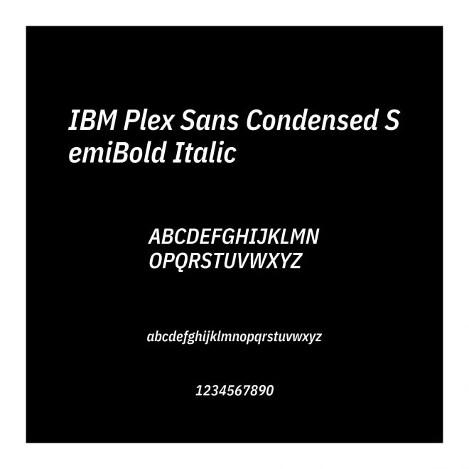 IBM Plex Sans Condensed SemiBold Italic