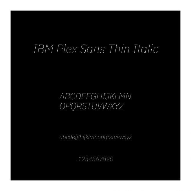 IBM Plex Sans Thin Italic