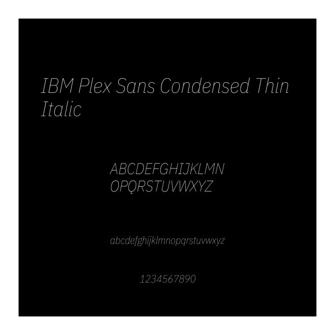 IBM Plex Sans Condensed Thin Italic