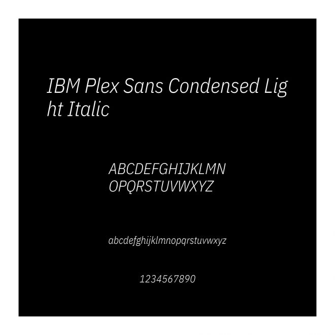 IBM Plex Sans Condensed Light Italic