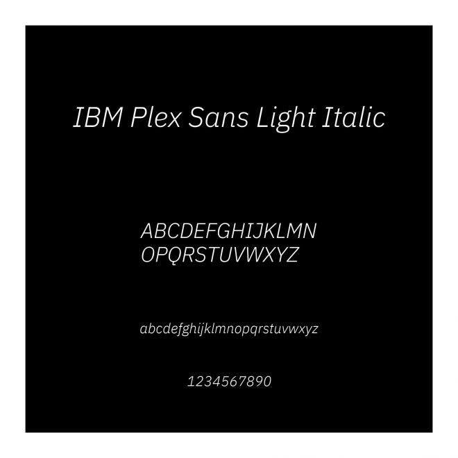 IBM Plex Sans Light Italic
