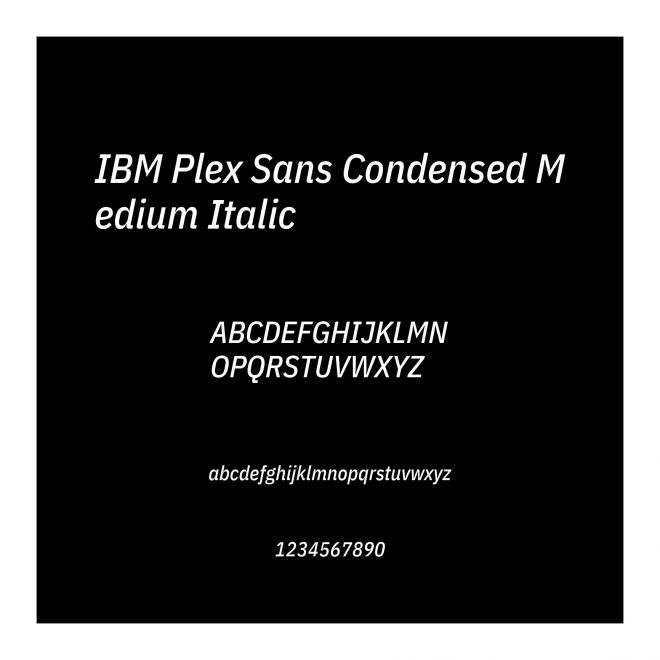 IBM Plex Sans Condensed Medium Italic
