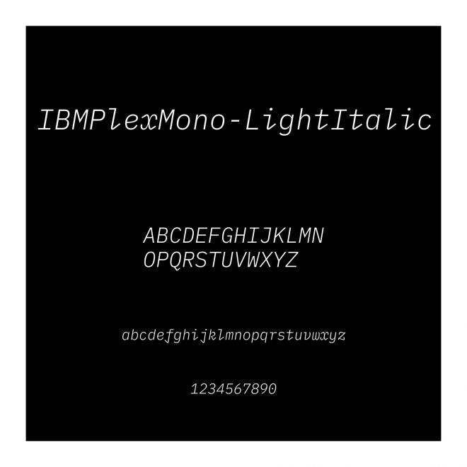 IBMPlexMono-LightItalic