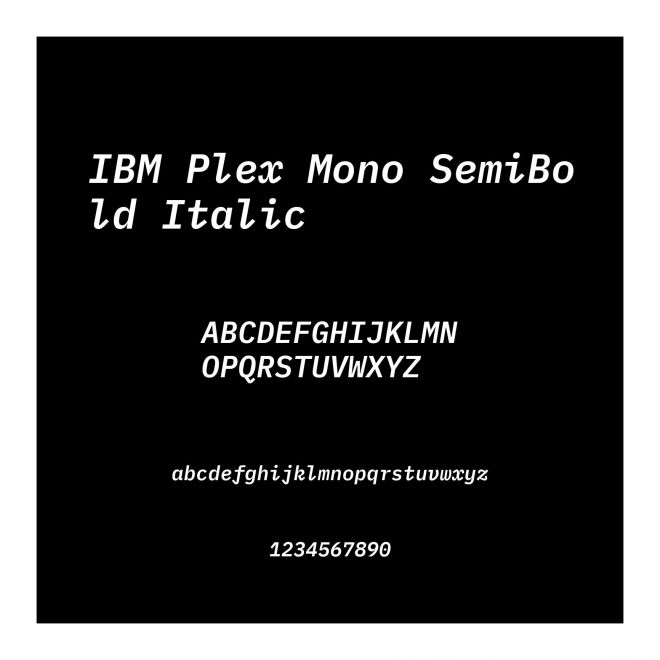 IBM Plex Mono SemiBold Italic
