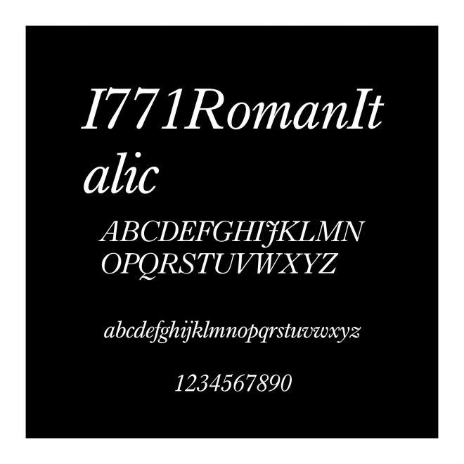 I771RomanItalic