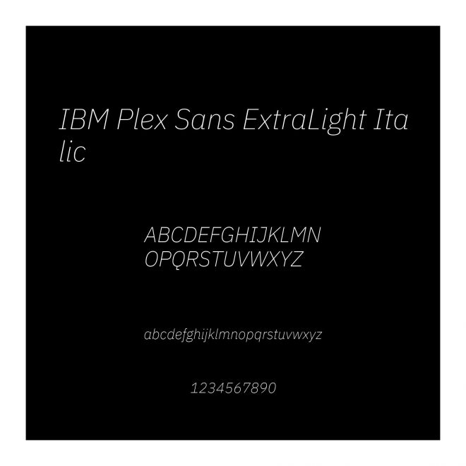 IBM Plex Sans ExtraLight Italic