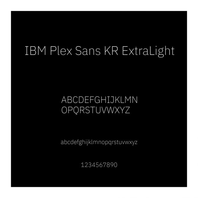 IBM Plex Sans KR ExtraLight