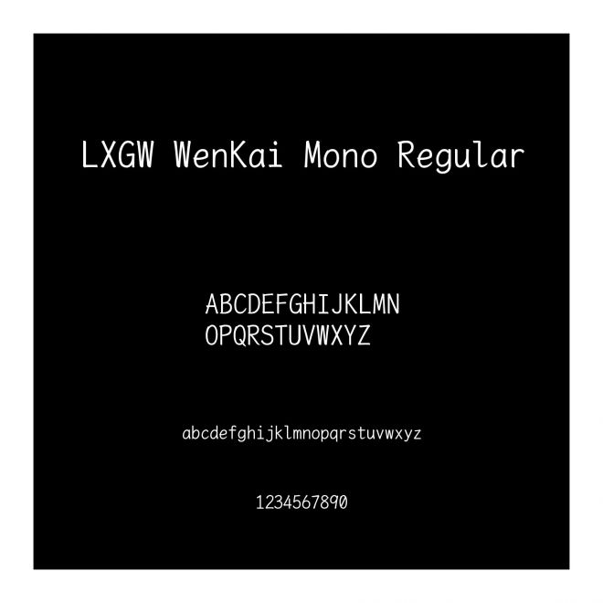 LXGW WenKai Mono Regular
