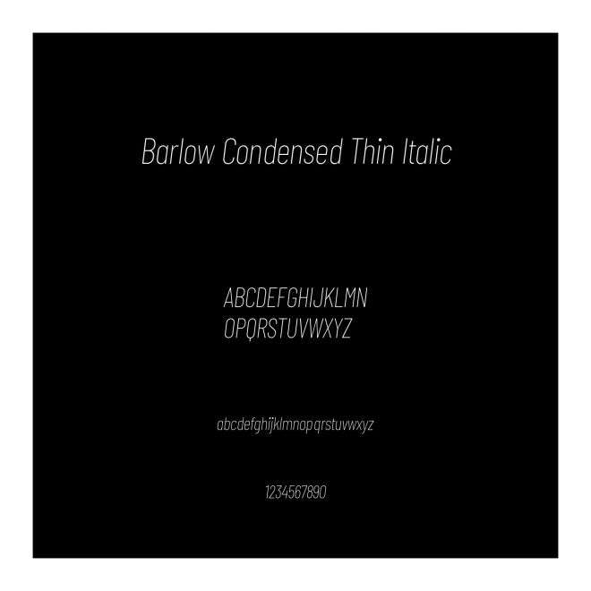 Barlow Condensed Thin Italic
