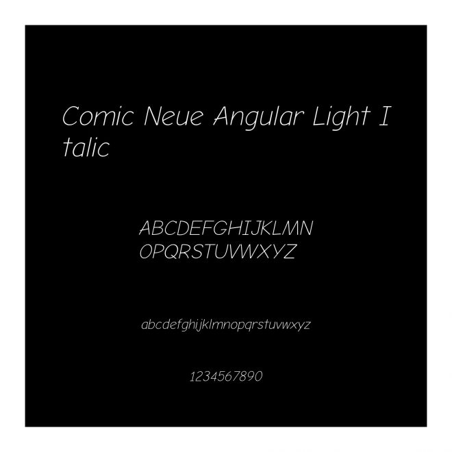 Comic Neue Angular Light Italic