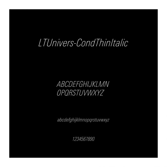 LTUnivers-CondThinItalic