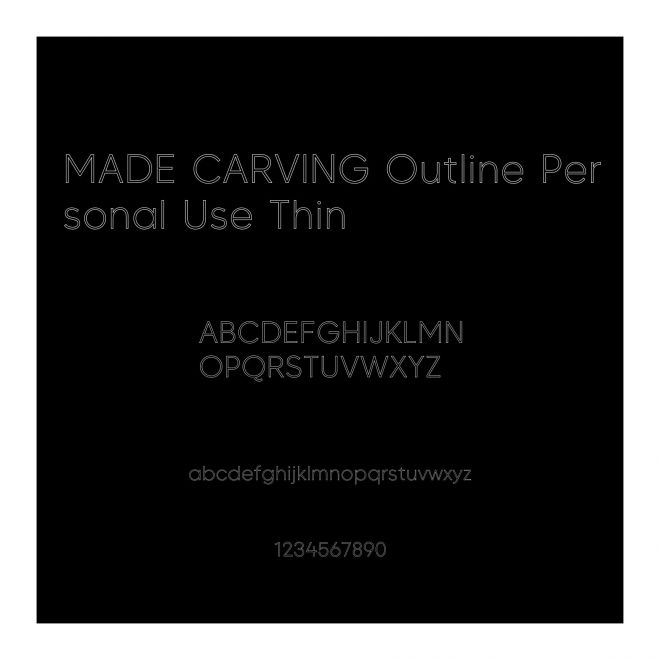 MADE CARVING Outline Personal Use Thin