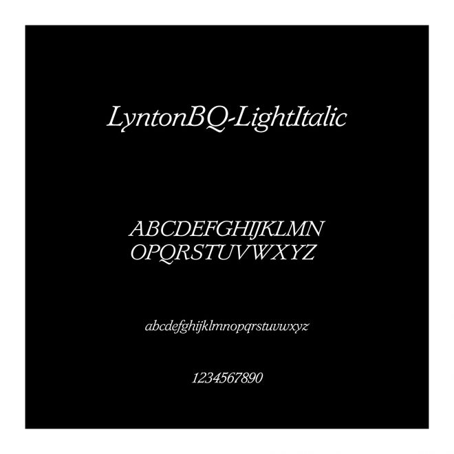LyntonBQ-LightItalic