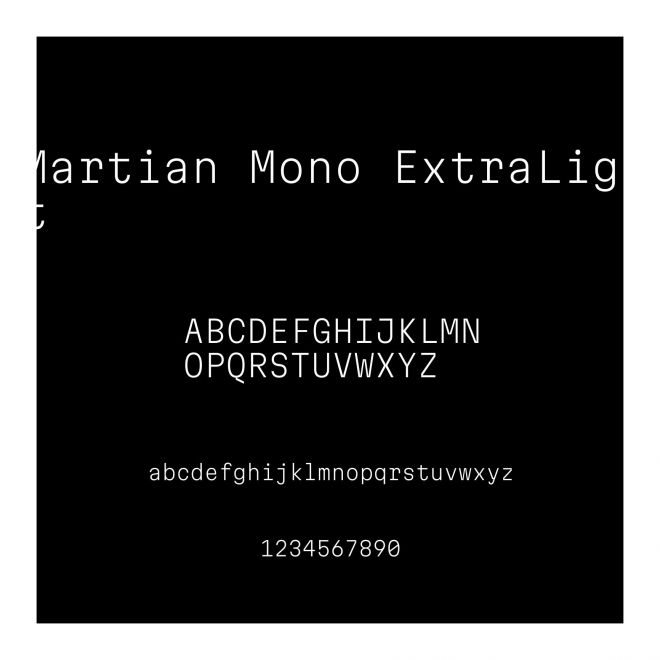 Martian Mono ExtraLight