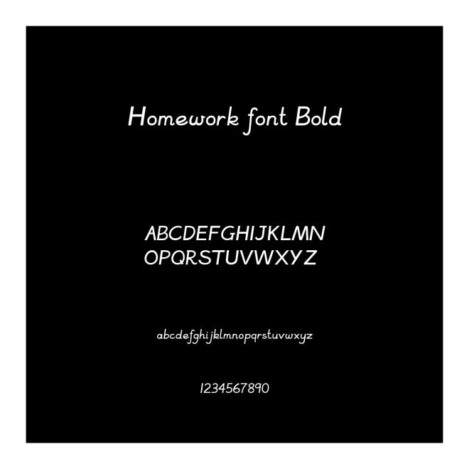 Homework font Bold