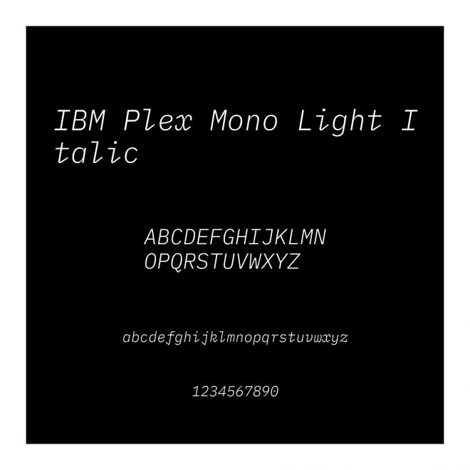 IBM Plex Mono Light Italic
