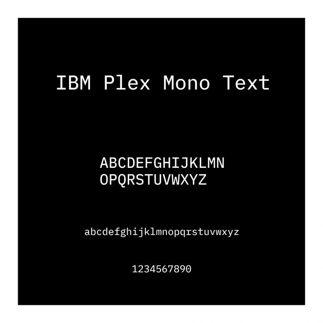 IBM Plex Mono Text