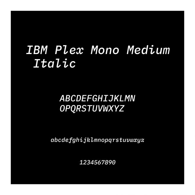 IBM Plex Mono Medium Italic