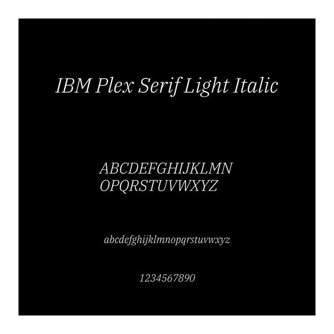 IBM Plex Serif Light Italic