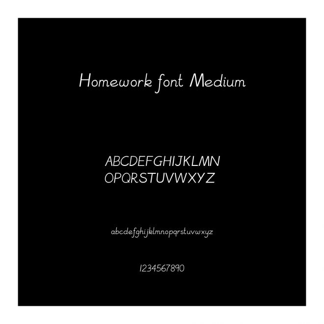 Homework font Medium